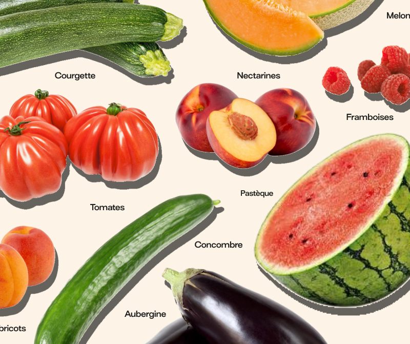 Juillet fruits, légumes et recettes de saison